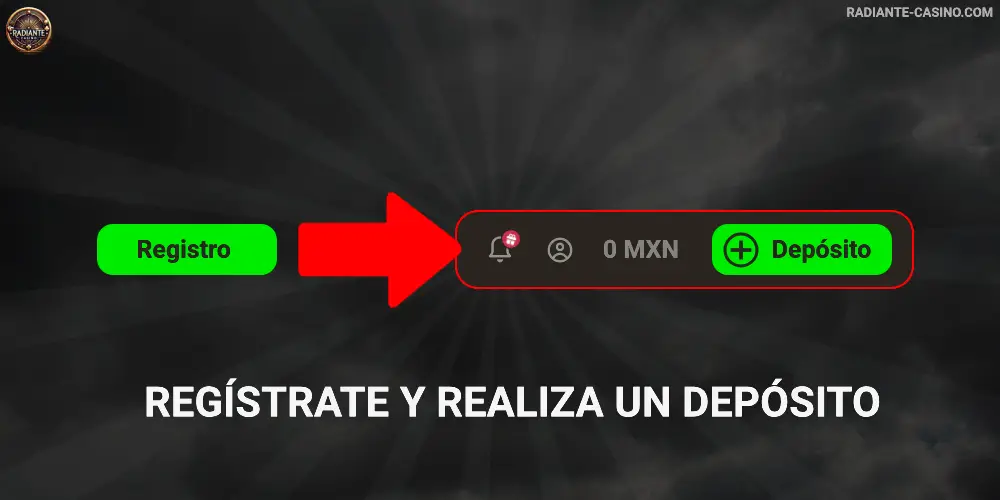 Paso 2 – Regístrate y realiza un depósito en Radiante