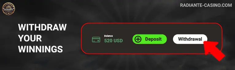 Step 4 – Withdraw Your Winnings on Radiante